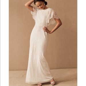 BHLDN Bonheur Sequin Ivory/White Wedding Gown